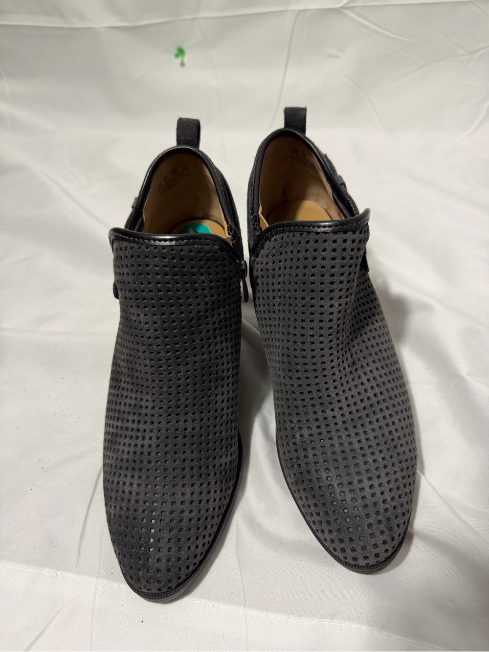 Franco Sarto Charcoal Perforated Ankle Booties - Picture 1 of 7